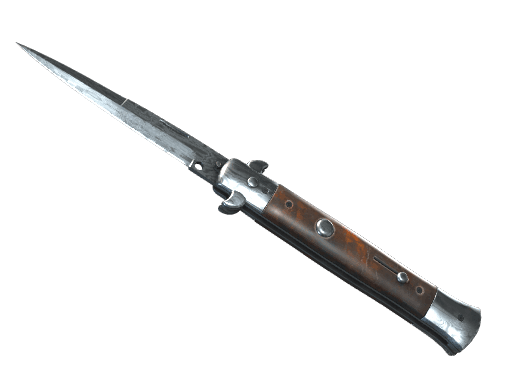 ★ Stiletto Knife | Damascus Steel (Battle-Scarred)